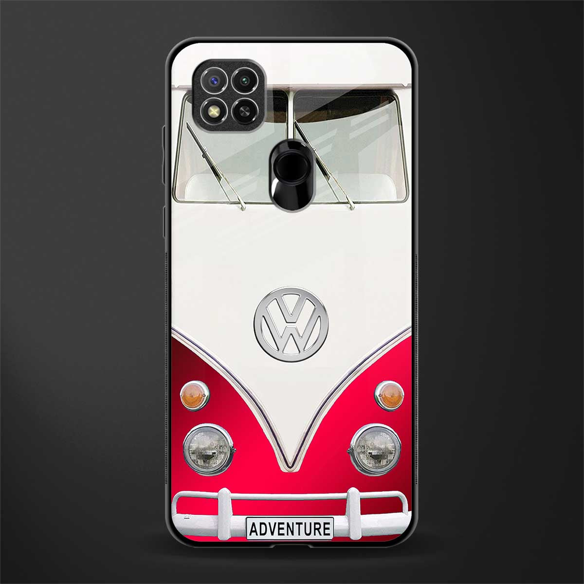 vintage volkswagen glass case for redmi 9c image