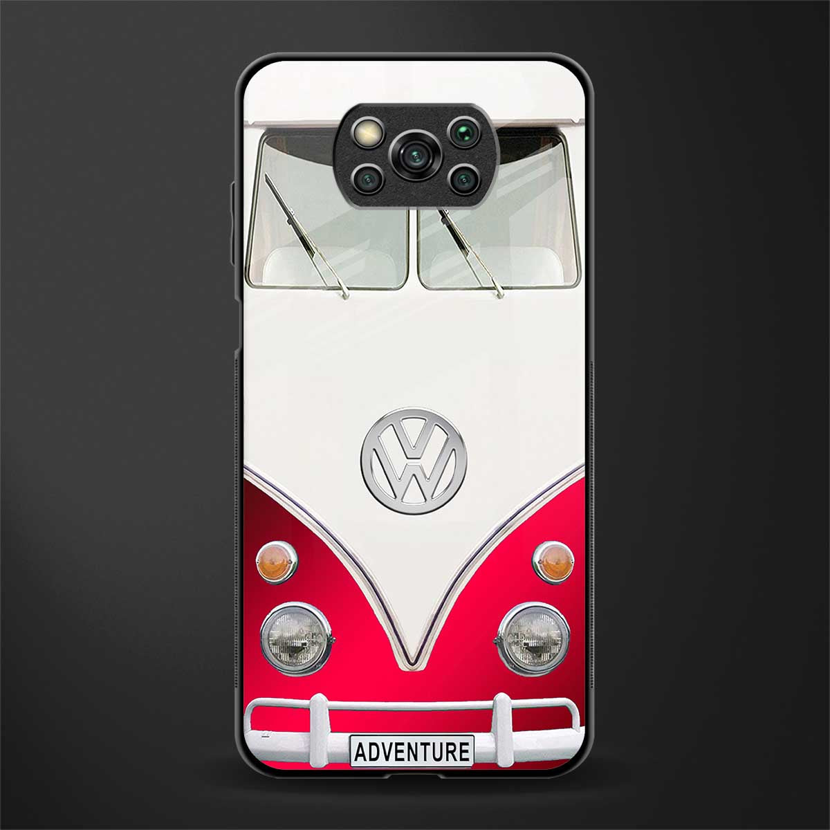 vintage volkswagen glass case for poco x3 image