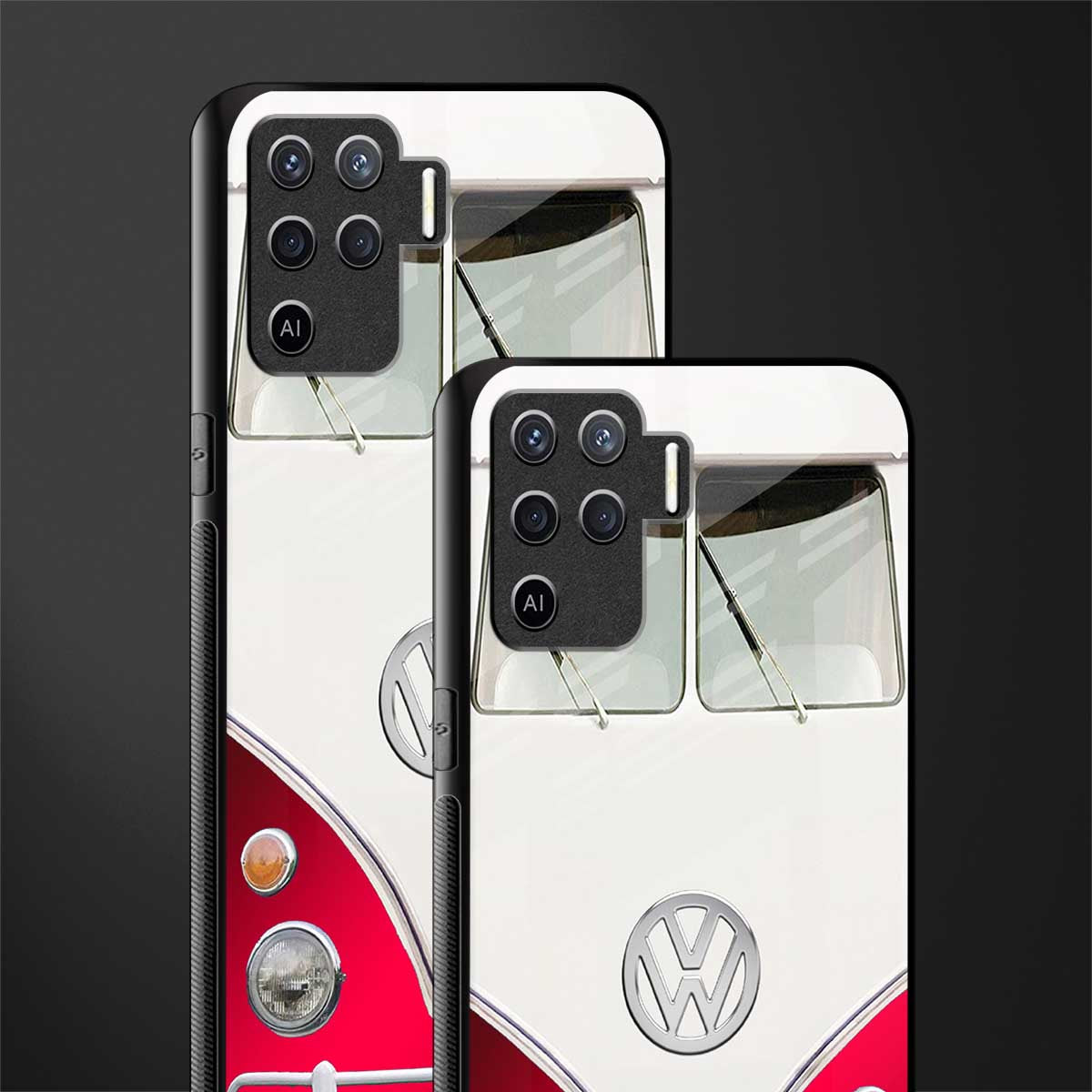 vintage volkswagen glass case for oppo f19 pro image-2