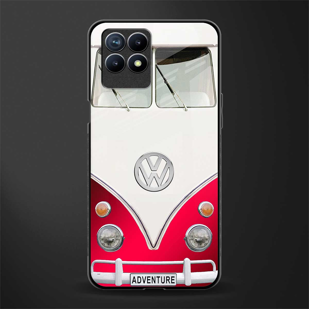 vintage volkswagen glass case for realme 8i image