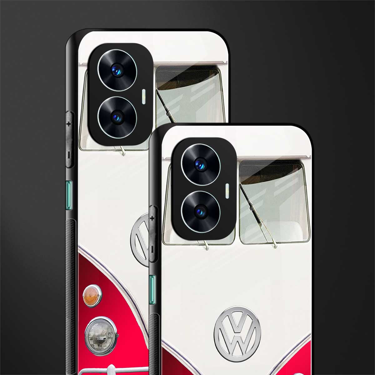 vintage volkswagen back phone cover | glass case for realme c55