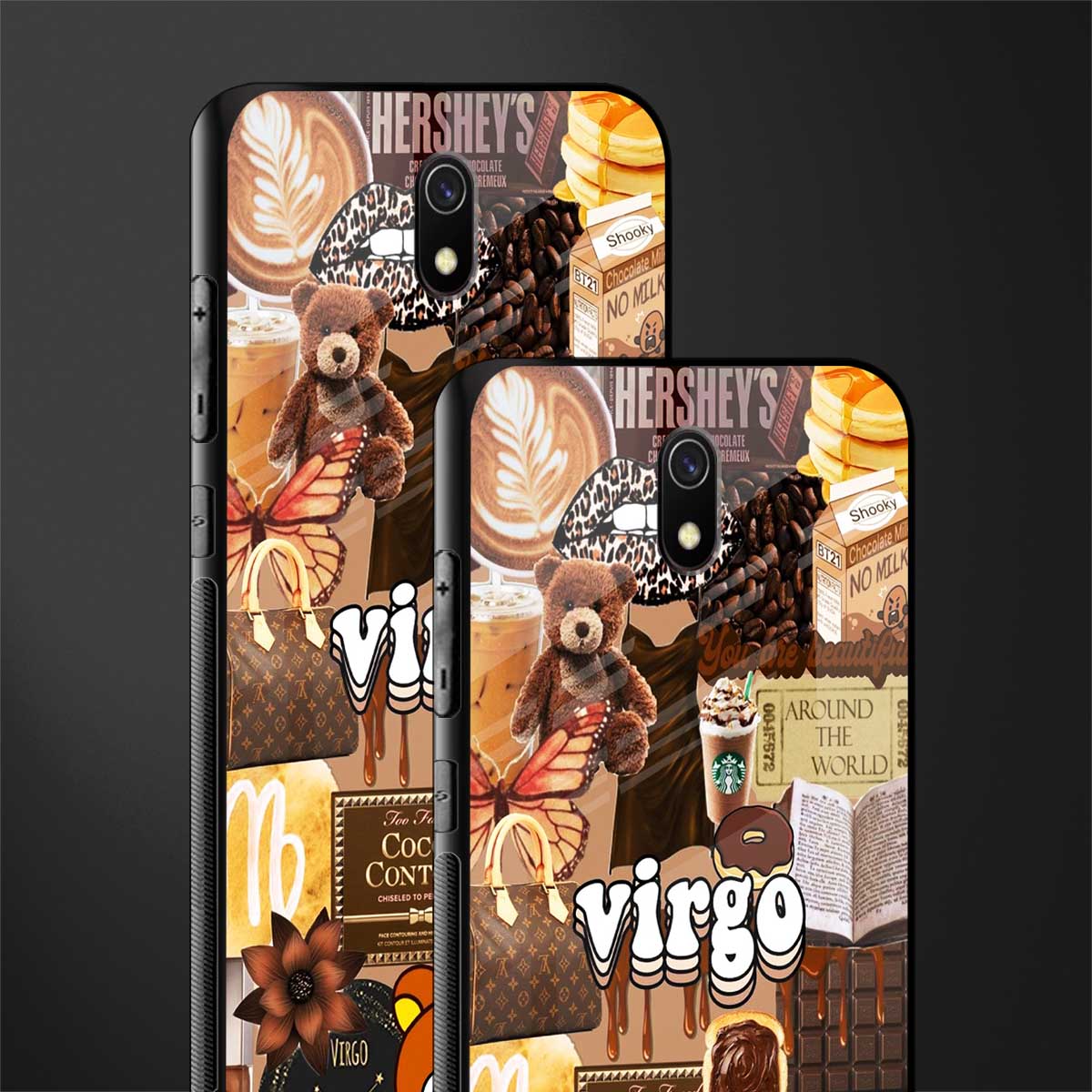 virgo aesthetic collage glass case for redmi 8a image-2