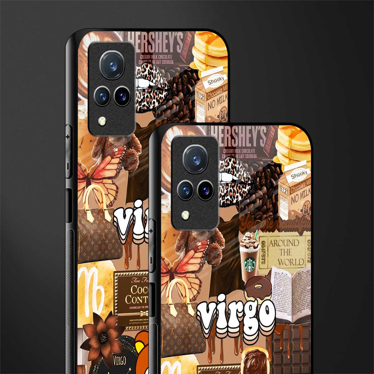 virgo aesthetic collage glass case for vivo v21 5g image-2