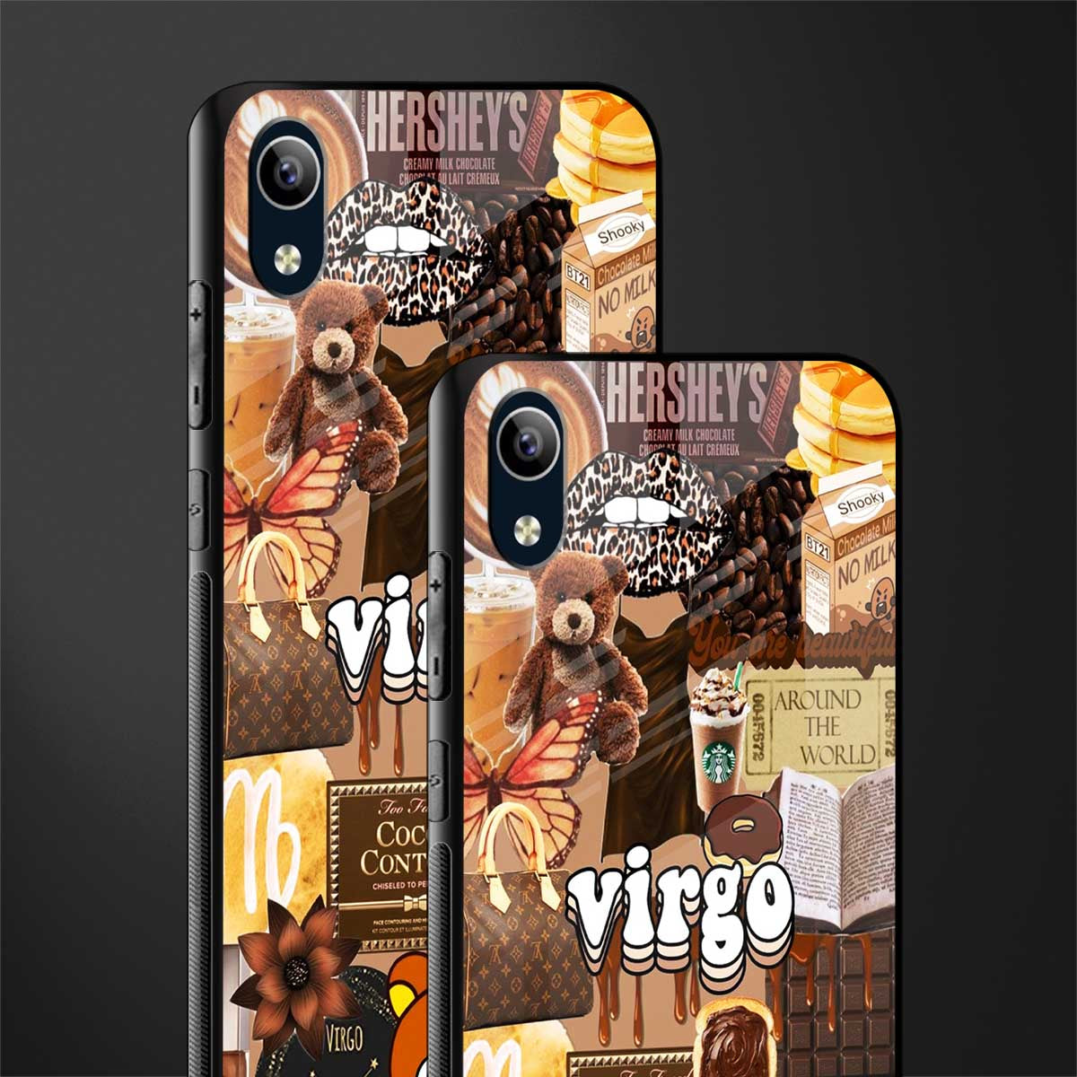 virgo aesthetic collage glass case for vivo y1s without fingerprint image-2