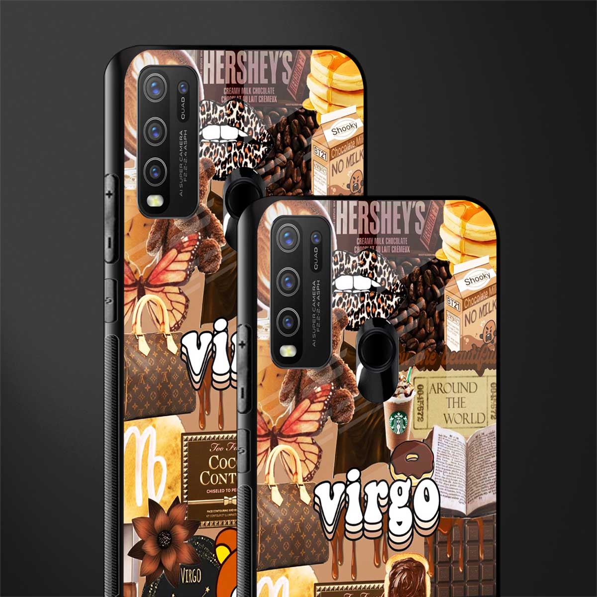virgo aesthetic collage glass case for vivo y50 image-2