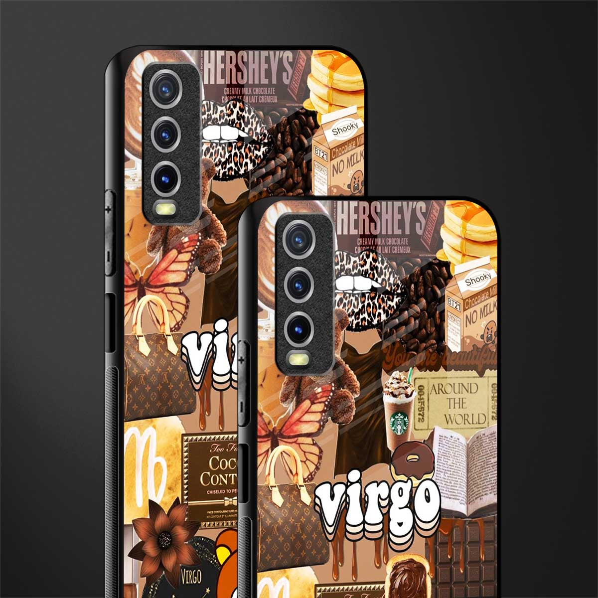 virgo aesthetic collage glass case for vivo y20 image-2