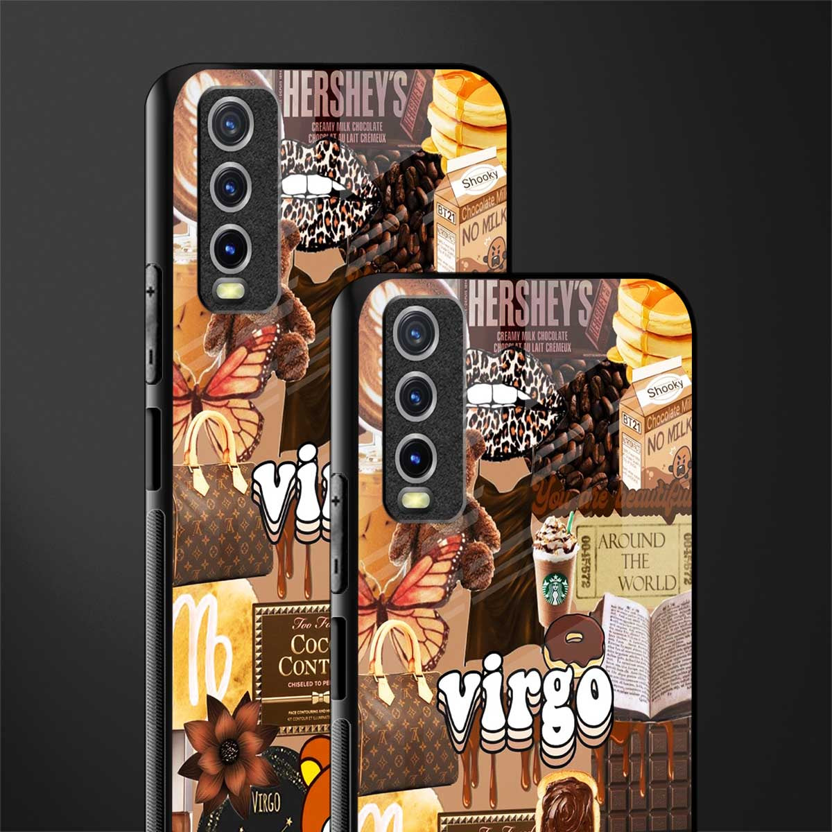 virgo aesthetic collage glass case for vivo y20i vivo y20t image-2