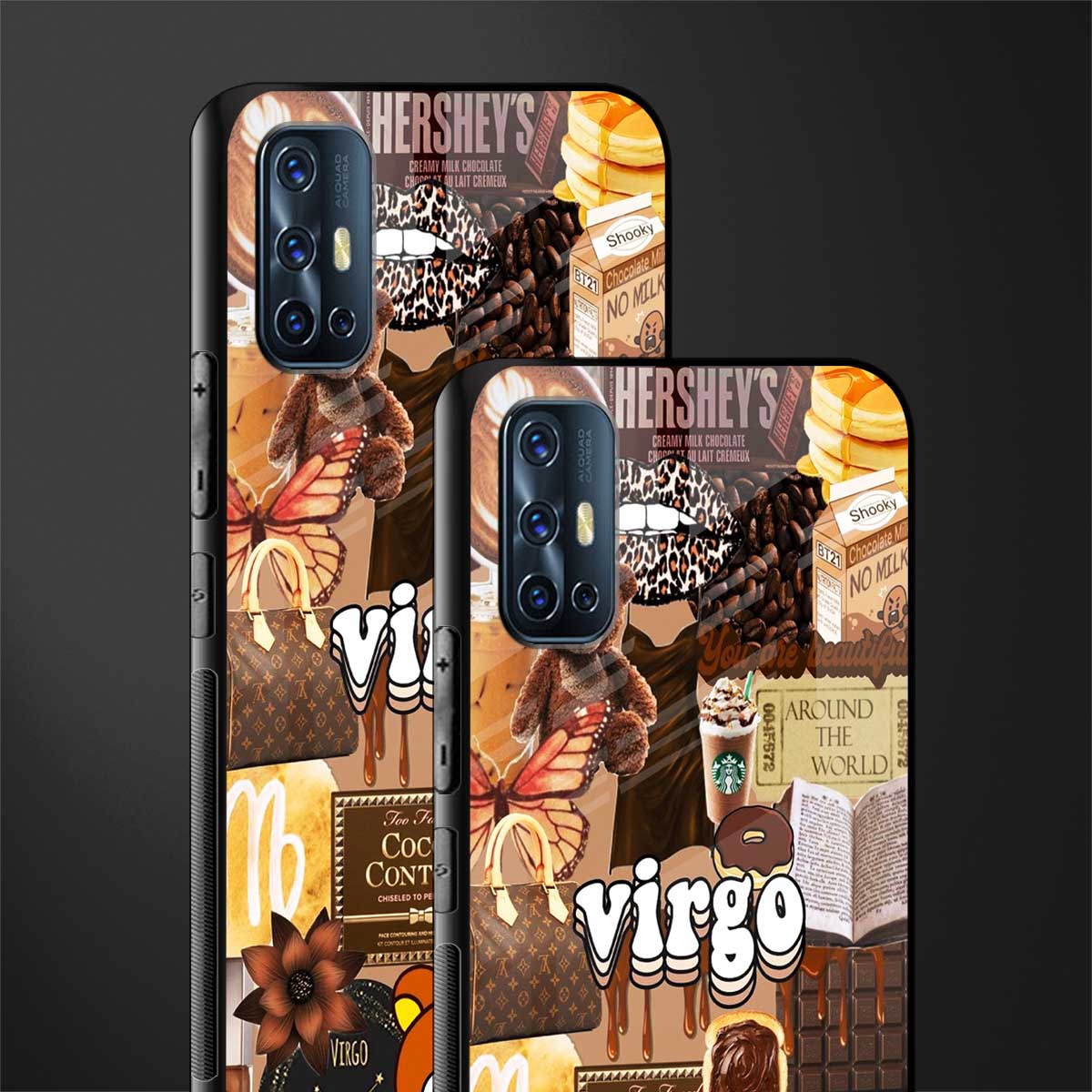 virgo aesthetic collage glass case for vivo v17 image-2