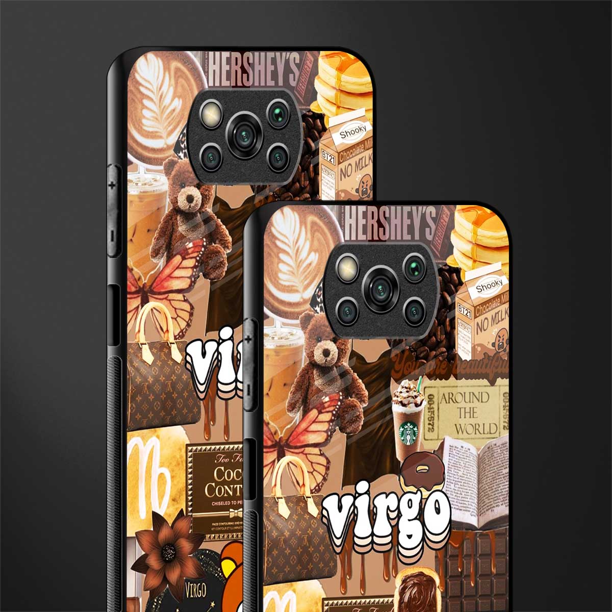 virgo aesthetic collage glass case for poco x3 image-2
