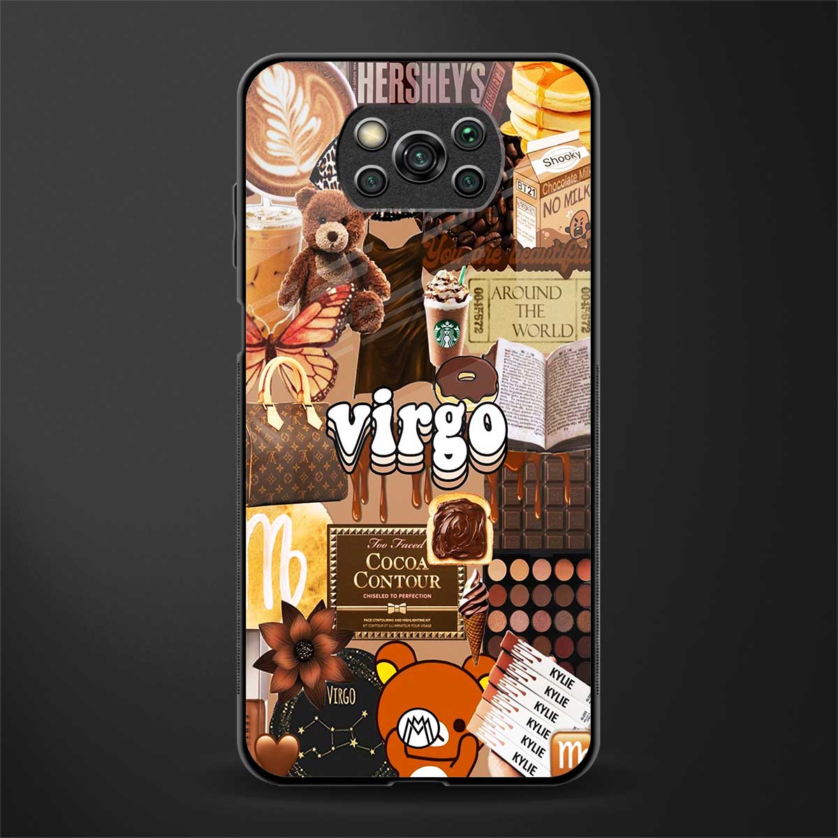 virgo aesthetic collage glass case for poco x3 pro image