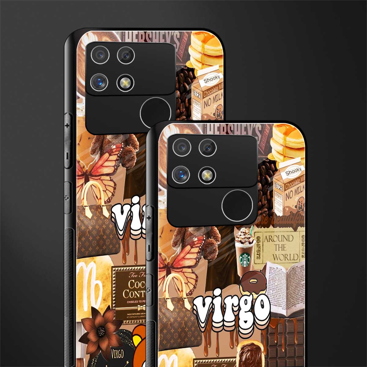 virgo aesthetic collage back phone cover | glass case for realme narzo 50a