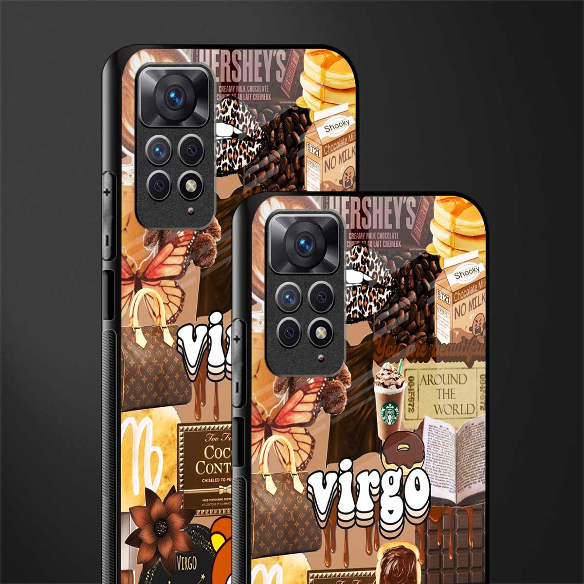 virgo aesthetic collage back phone cover | glass case for redmi note 11 pro plus 4g/5g