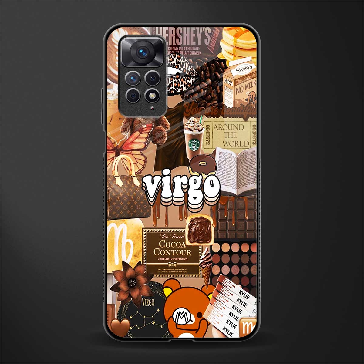 virgo aesthetic collage back phone cover | glass case for redmi note 11 pro plus 4g/5g
