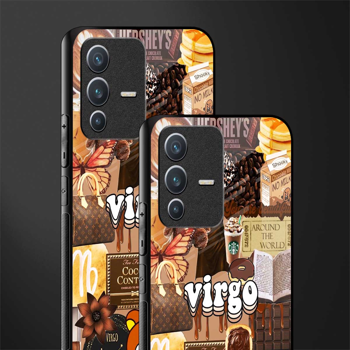 virgo aesthetic collage glass case for vivo v23 5g image-2