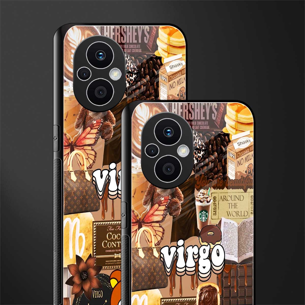 virgo aesthetic collage back phone cover | glass case for oppo f21 pro 5g