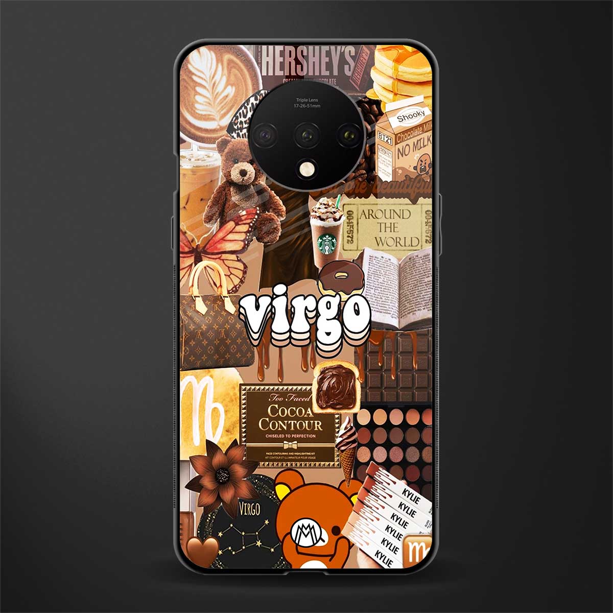 virgo aesthetic collage glass case for oneplus 7t image