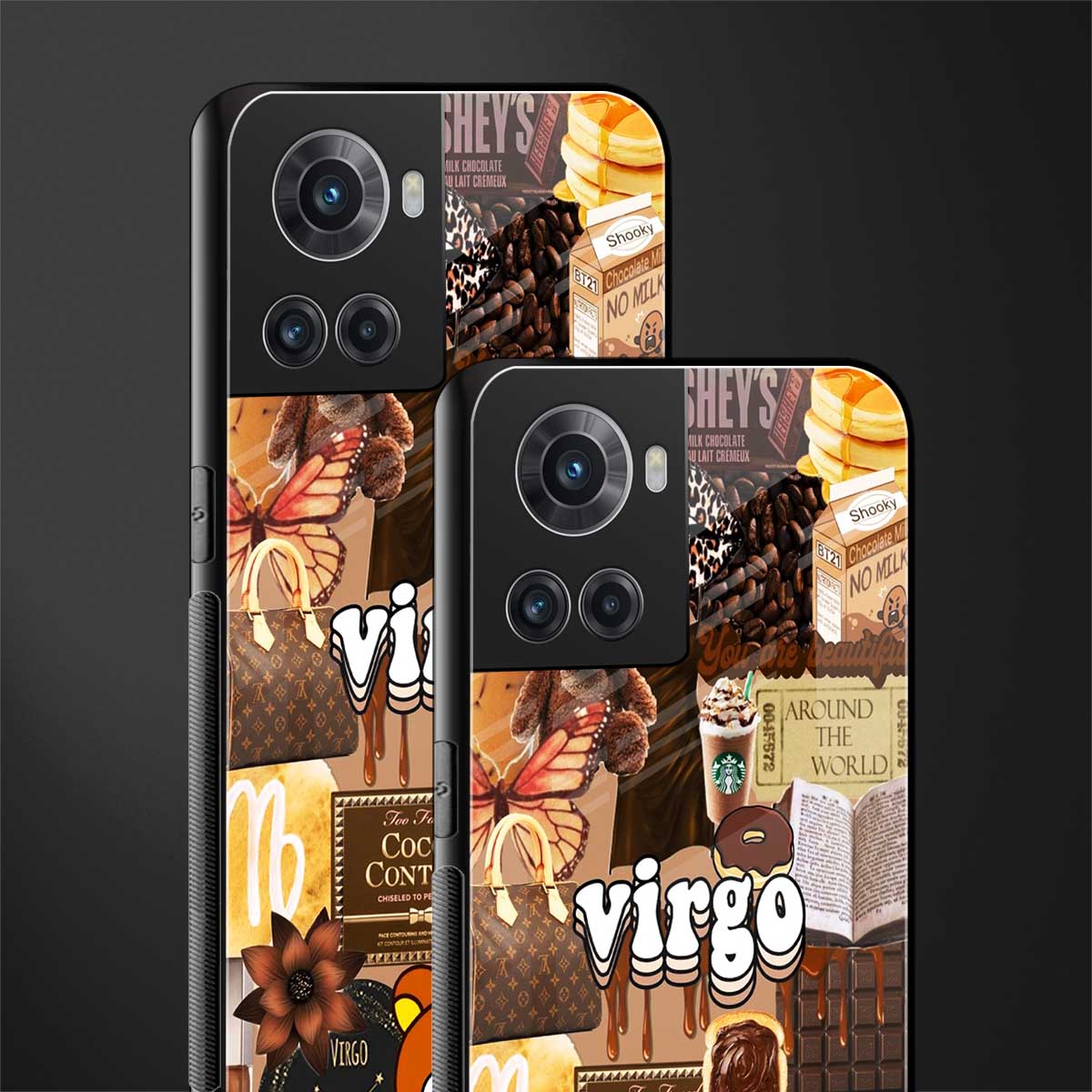 virgo aesthetic collage back phone cover | glass case for oneplus 10r 5g