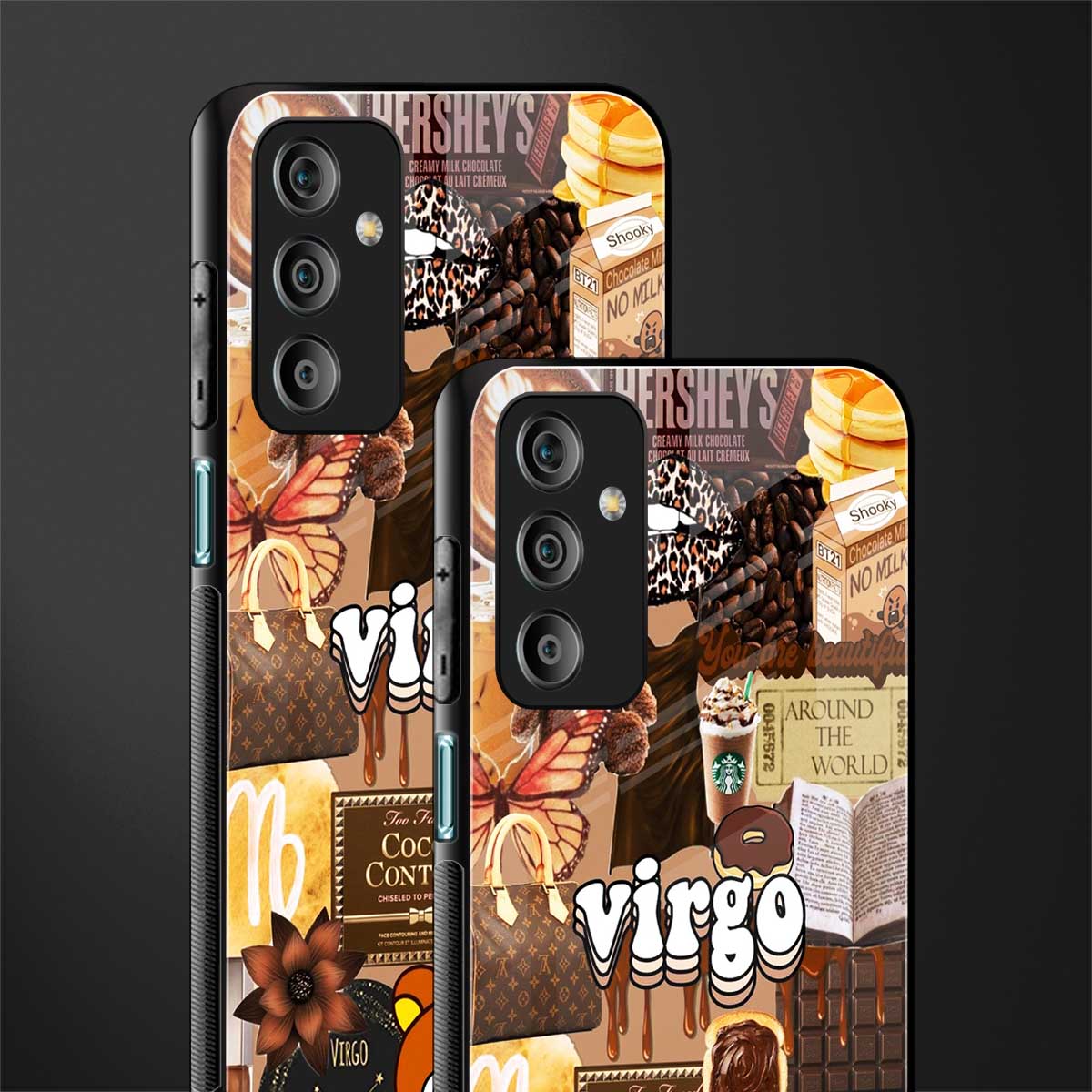 virgo aesthetic collage back phone cover | glass case for samsung galaxy f23 5g