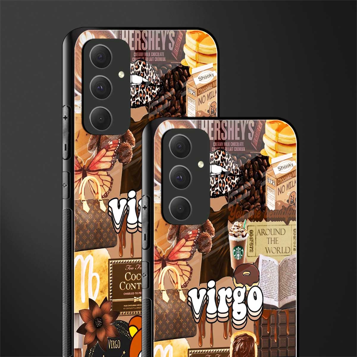 virgo aesthetic collage back phone cover | glass case for samsung galaxy a54 5g