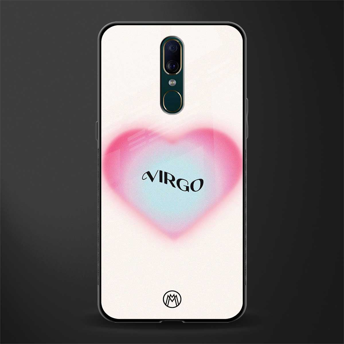 virgo minimalistic glass case for oppo a9 image