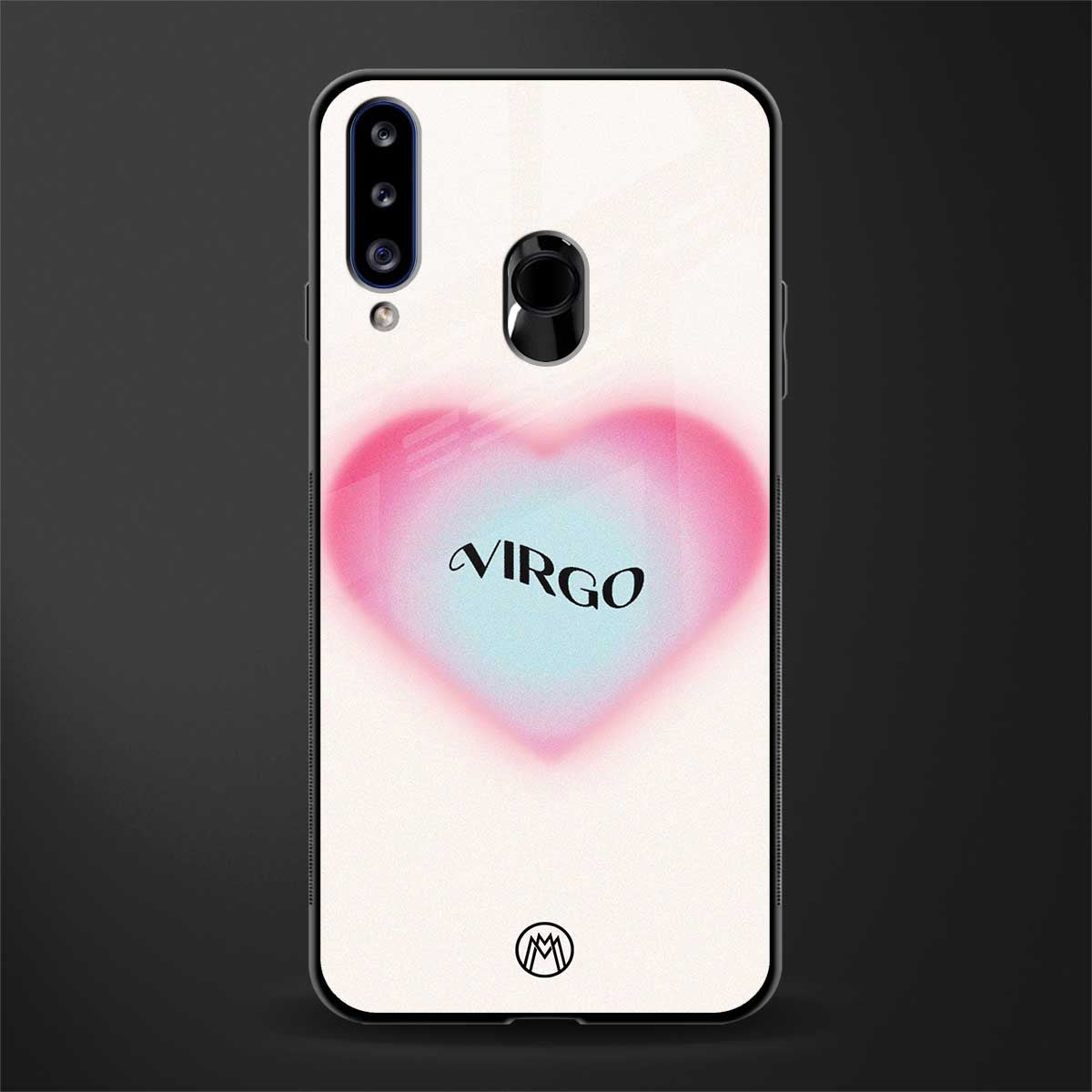 virgo minimalistic glass case for samsung galaxy a20s image