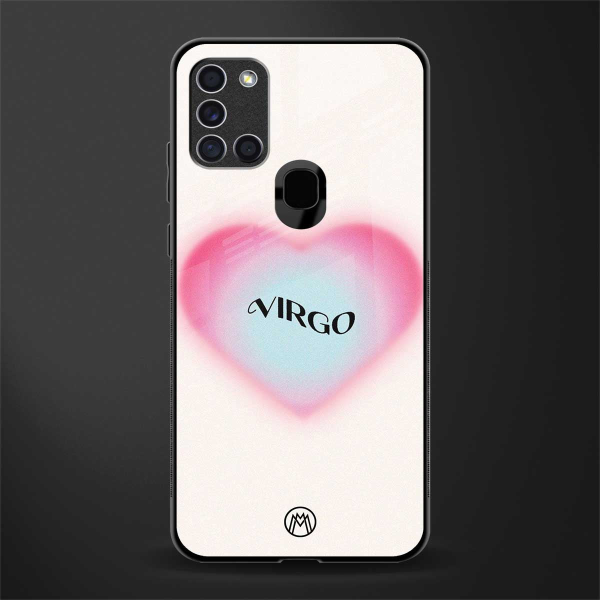 virgo minimalistic glass case for samsung galaxy a21s image