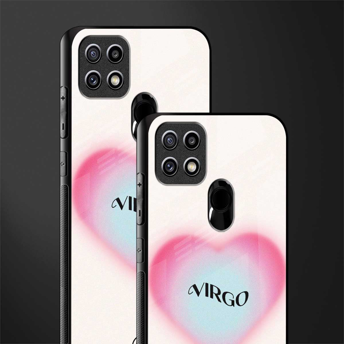 virgo minimalistic glass case for oppo a15s image-2