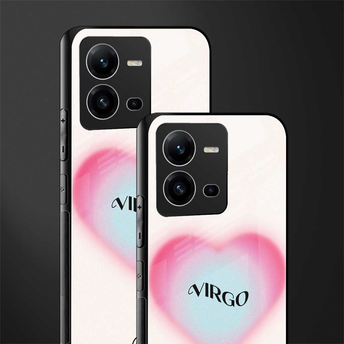 virgo minimalistic back phone cover | glass case for vivo v25-5g