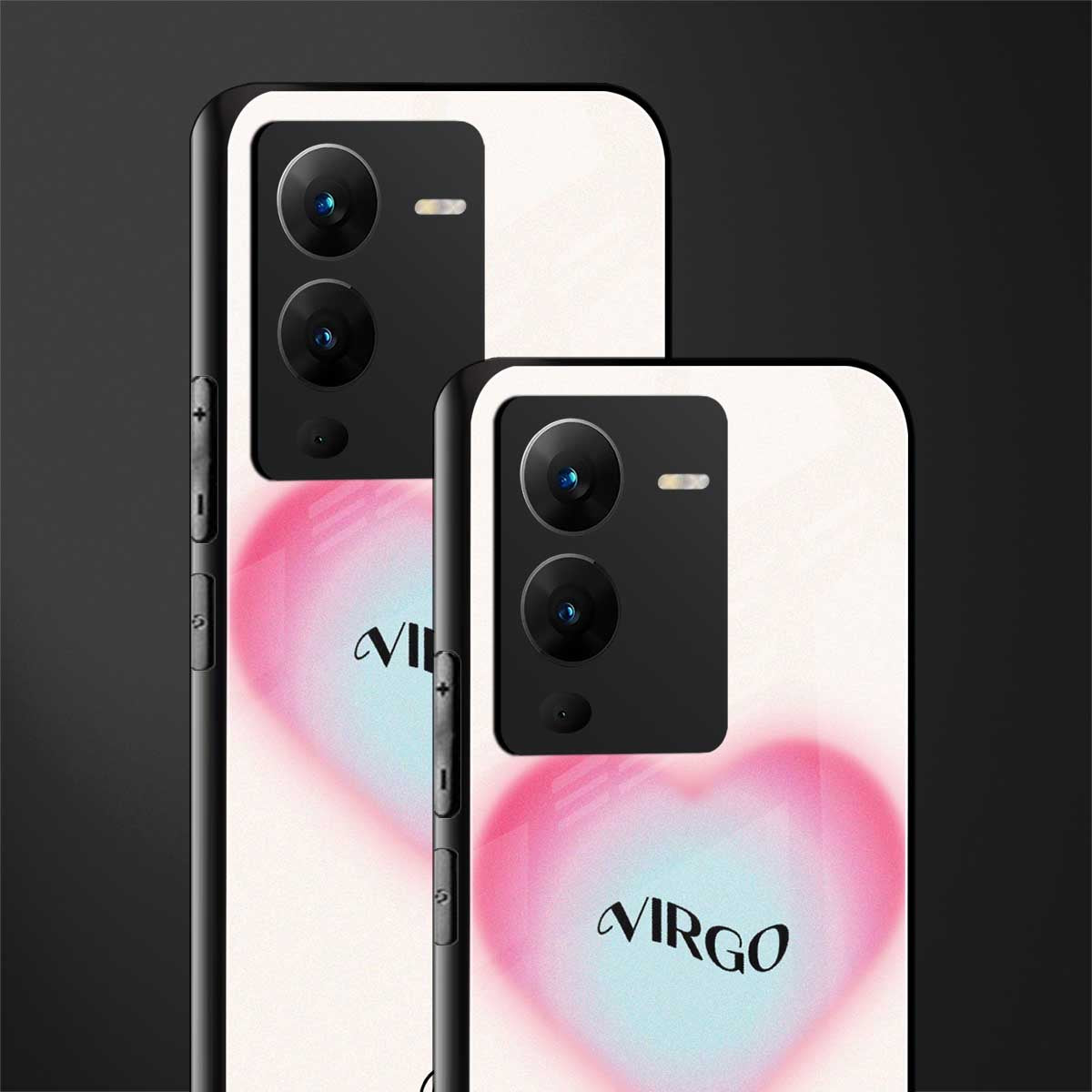virgo minimalistic back phone cover | glass case for vivo v25 pro 5g
