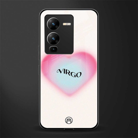virgo minimalistic back phone cover | glass case for vivo v25 pro 5g