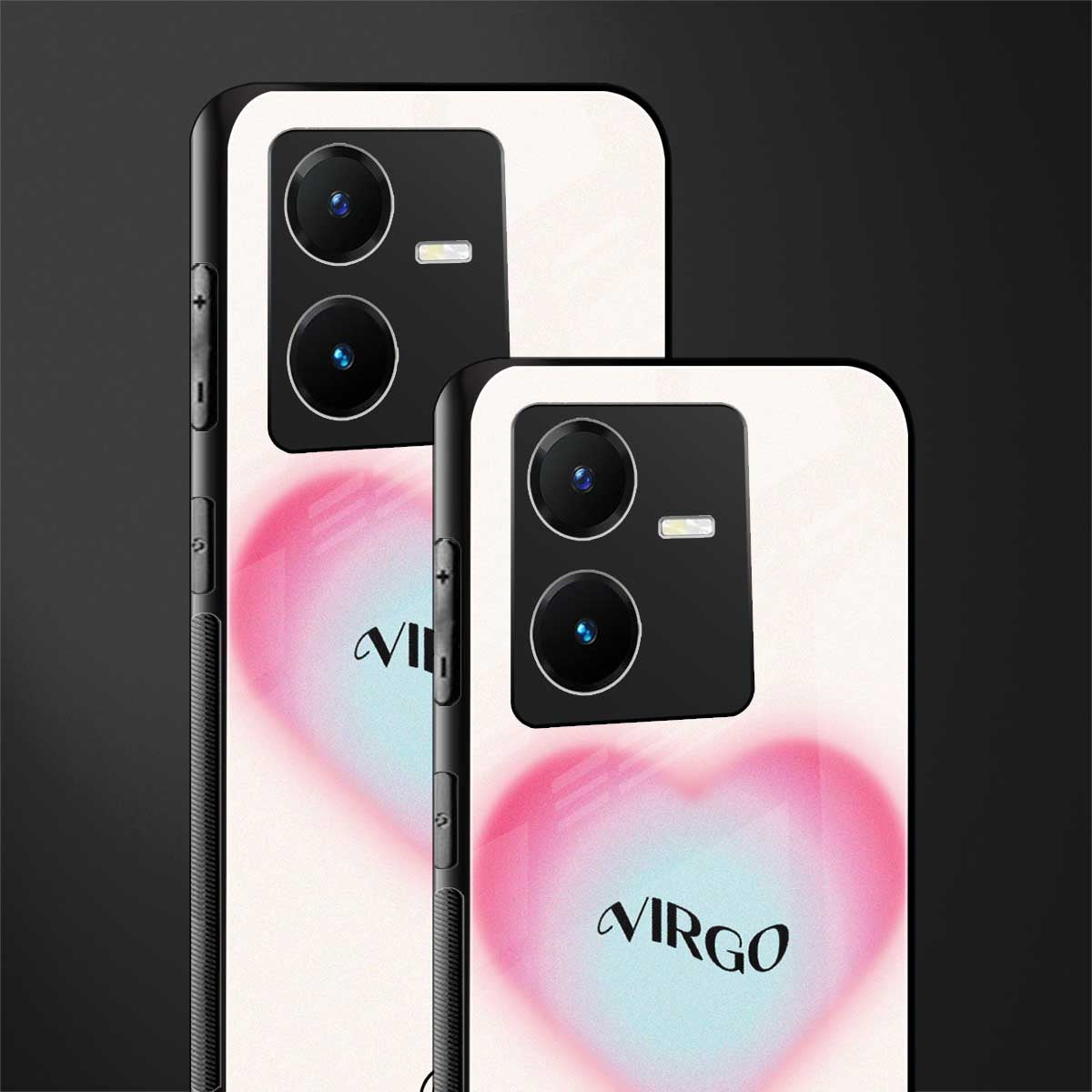 virgo minimalistic back phone cover | glass case for vivo y22