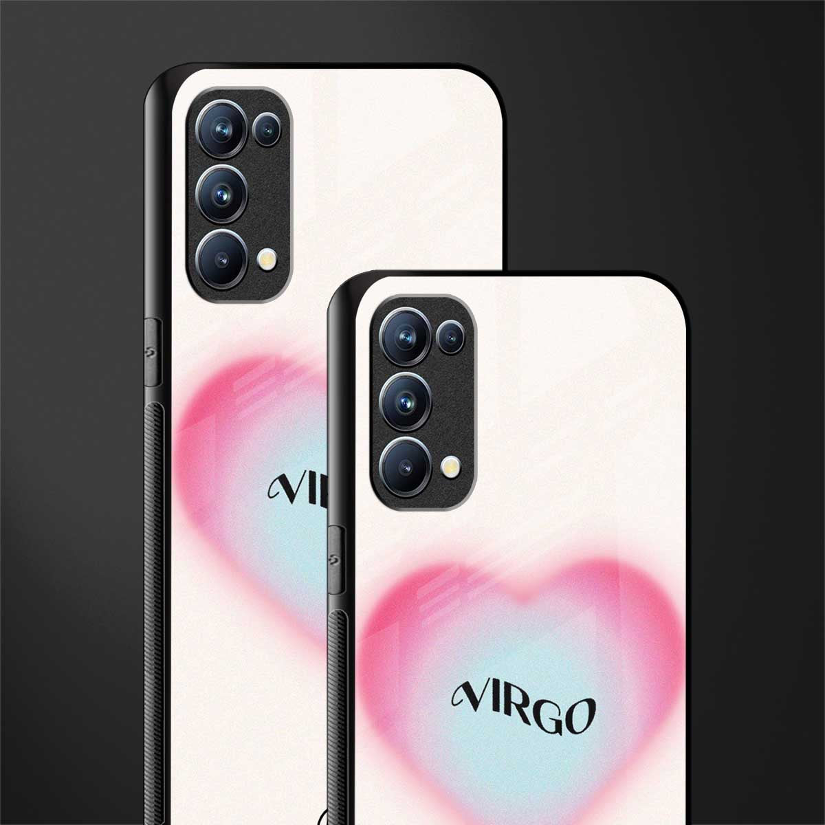 virgo minimalistic back phone cover | glass case for oppo reno 5