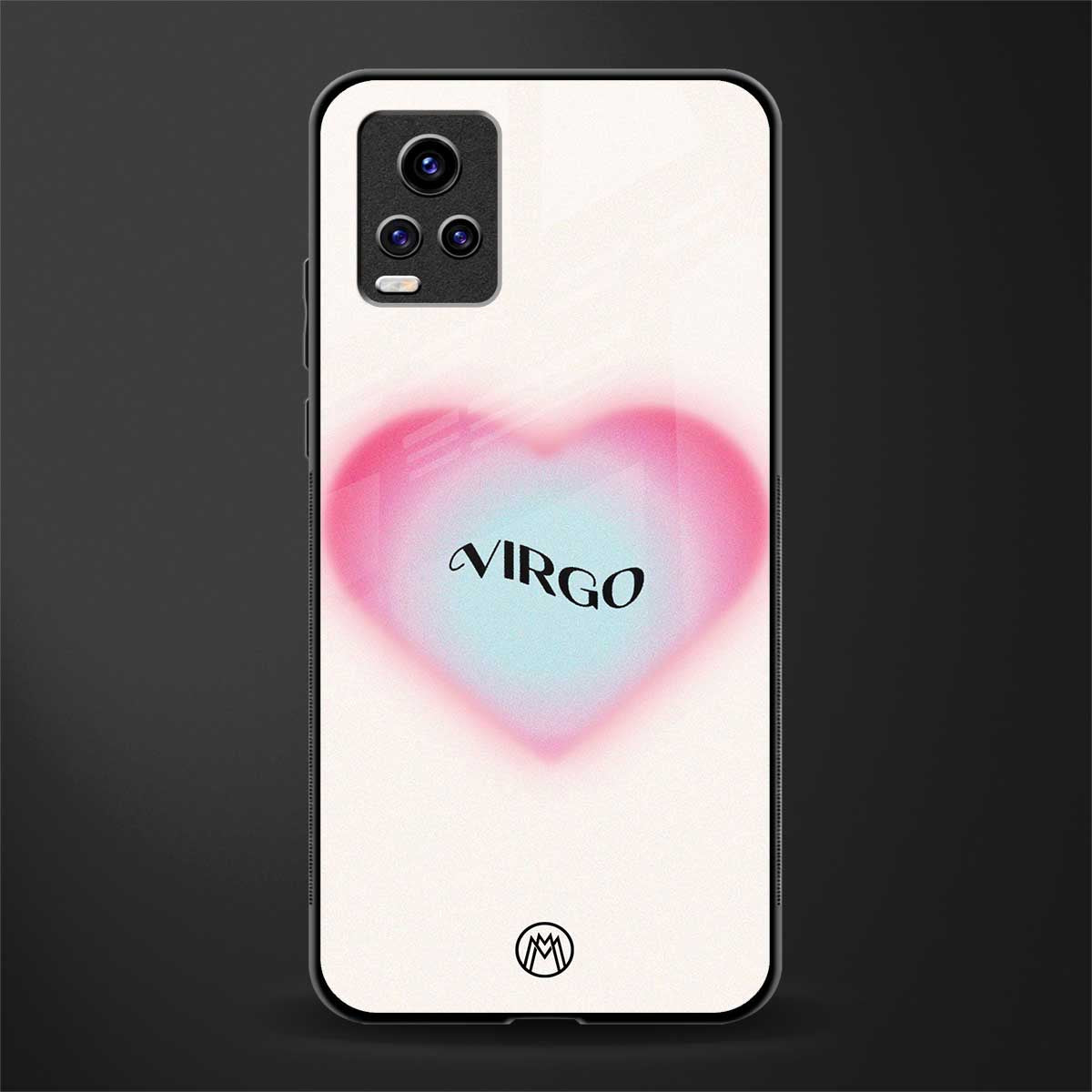 virgo minimalistic back phone cover | glass case for vivo v21e 4g