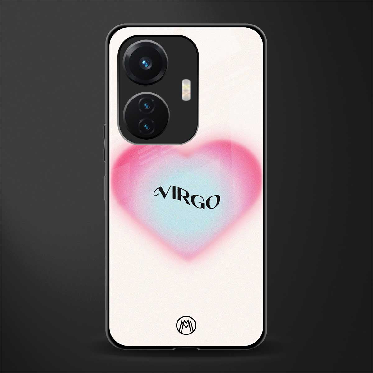 virgo minimalistic back phone cover | glass case for vivo t1 44w 4g