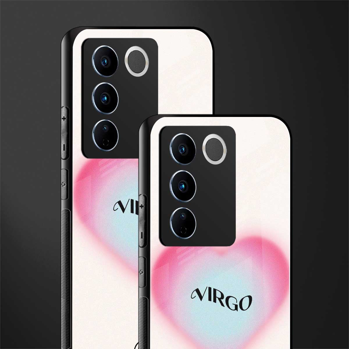 virgo minimalistic back phone cover | glass case for vivo v27 pro 5g