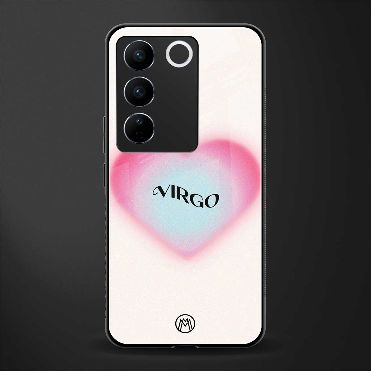 virgo minimalistic back phone cover | glass case for vivo v27 pro 5g