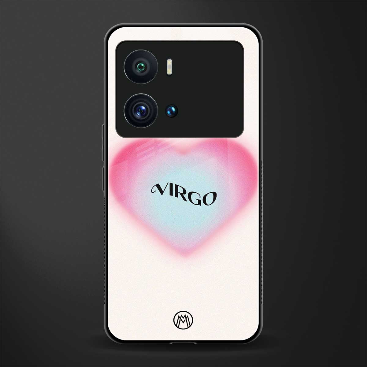 virgo minimalistic back phone cover | glass case for iQOO 9 Pro