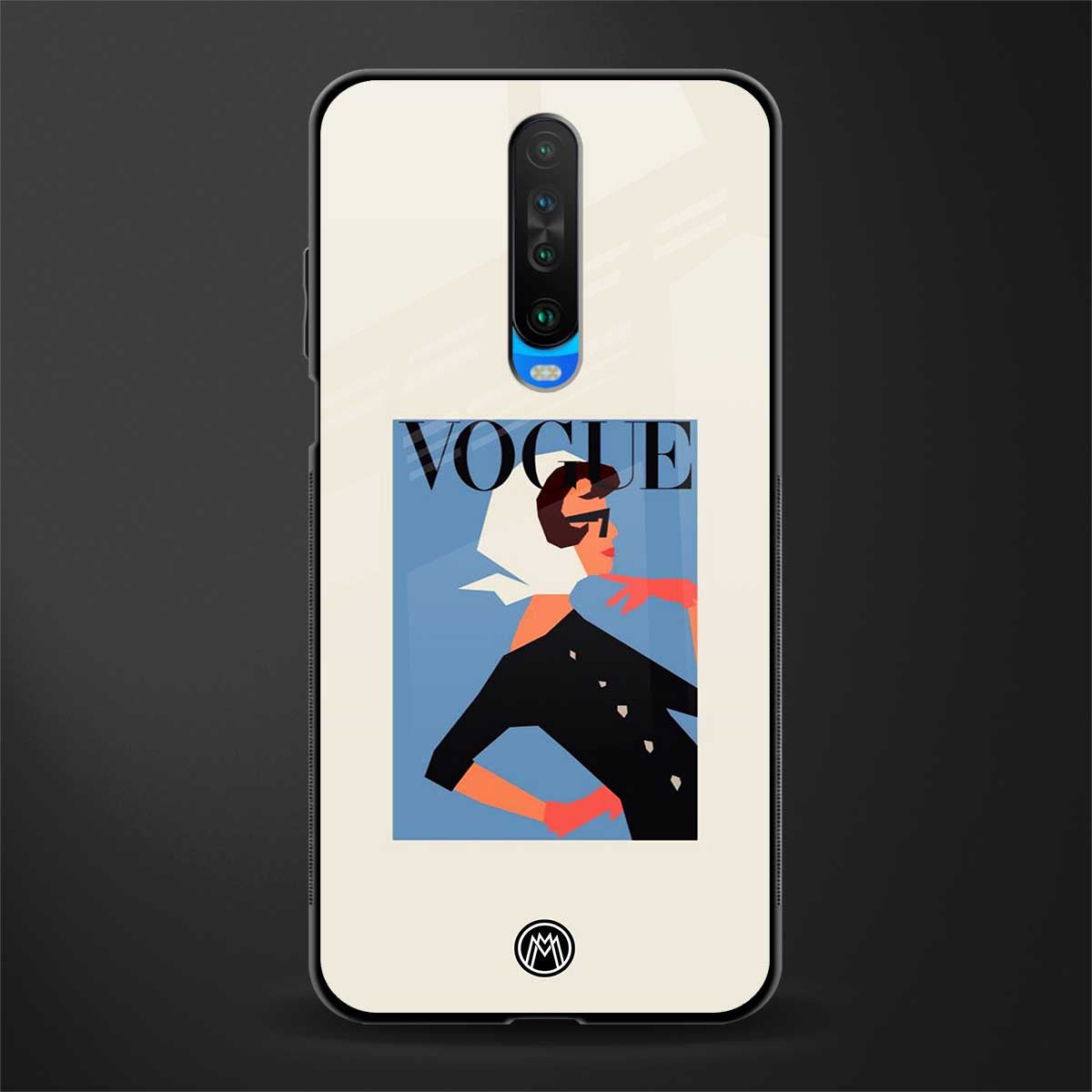 vogue lady glass case for poco x2 image