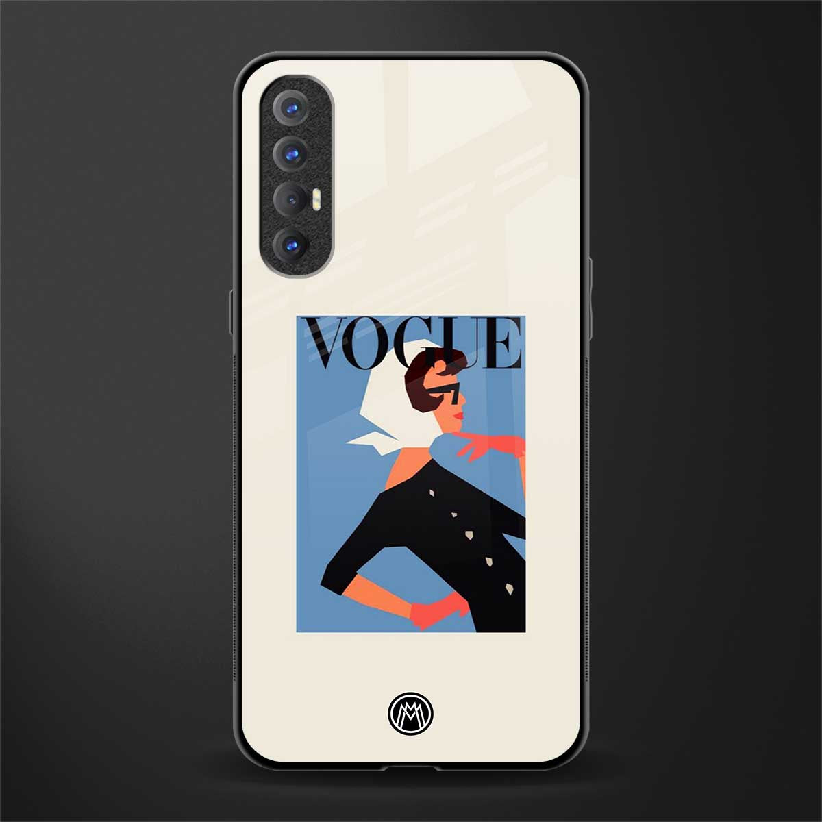 vogue lady glass case for oppo reno 3 pro image