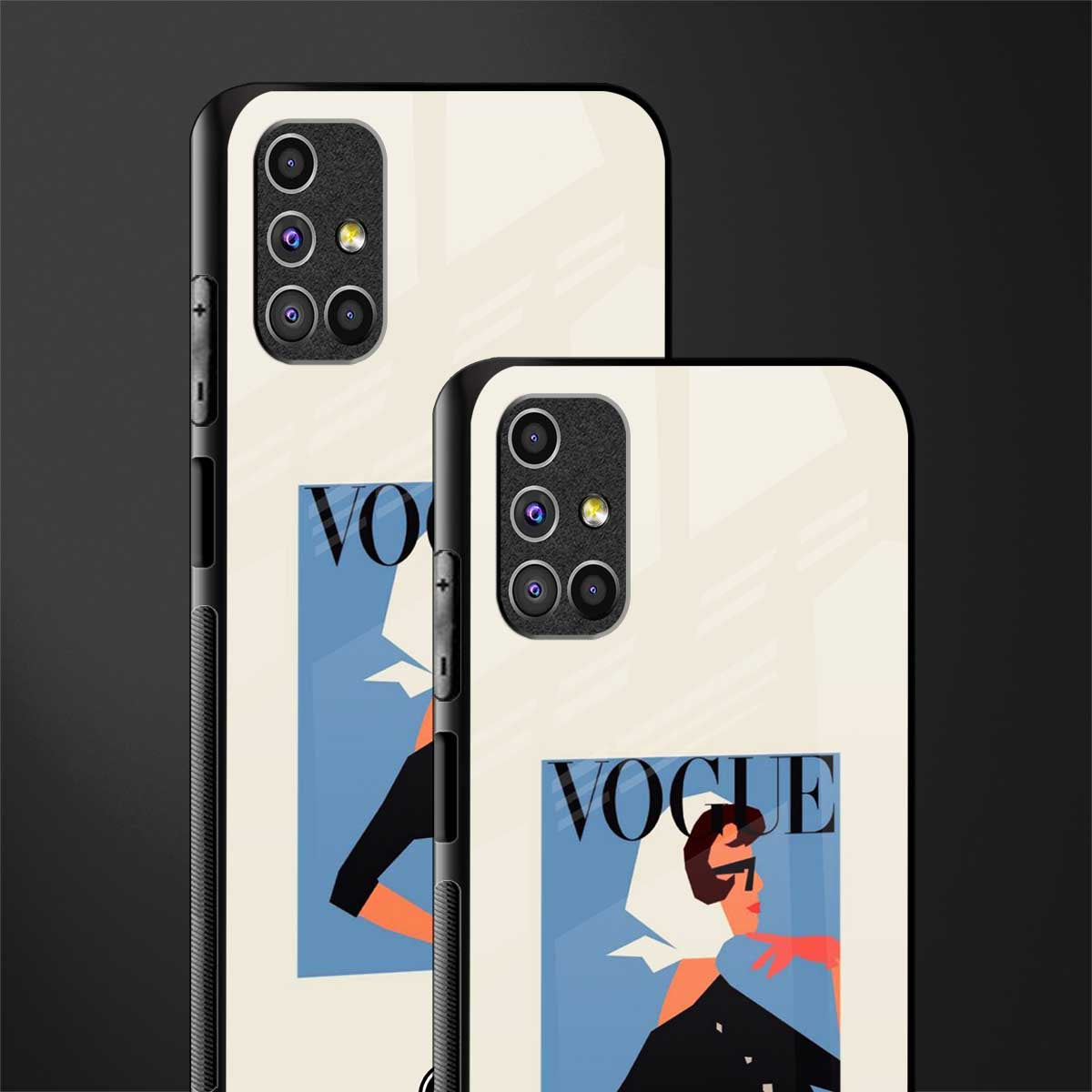 vogue lady glass case for samsung galaxy m31s image-2