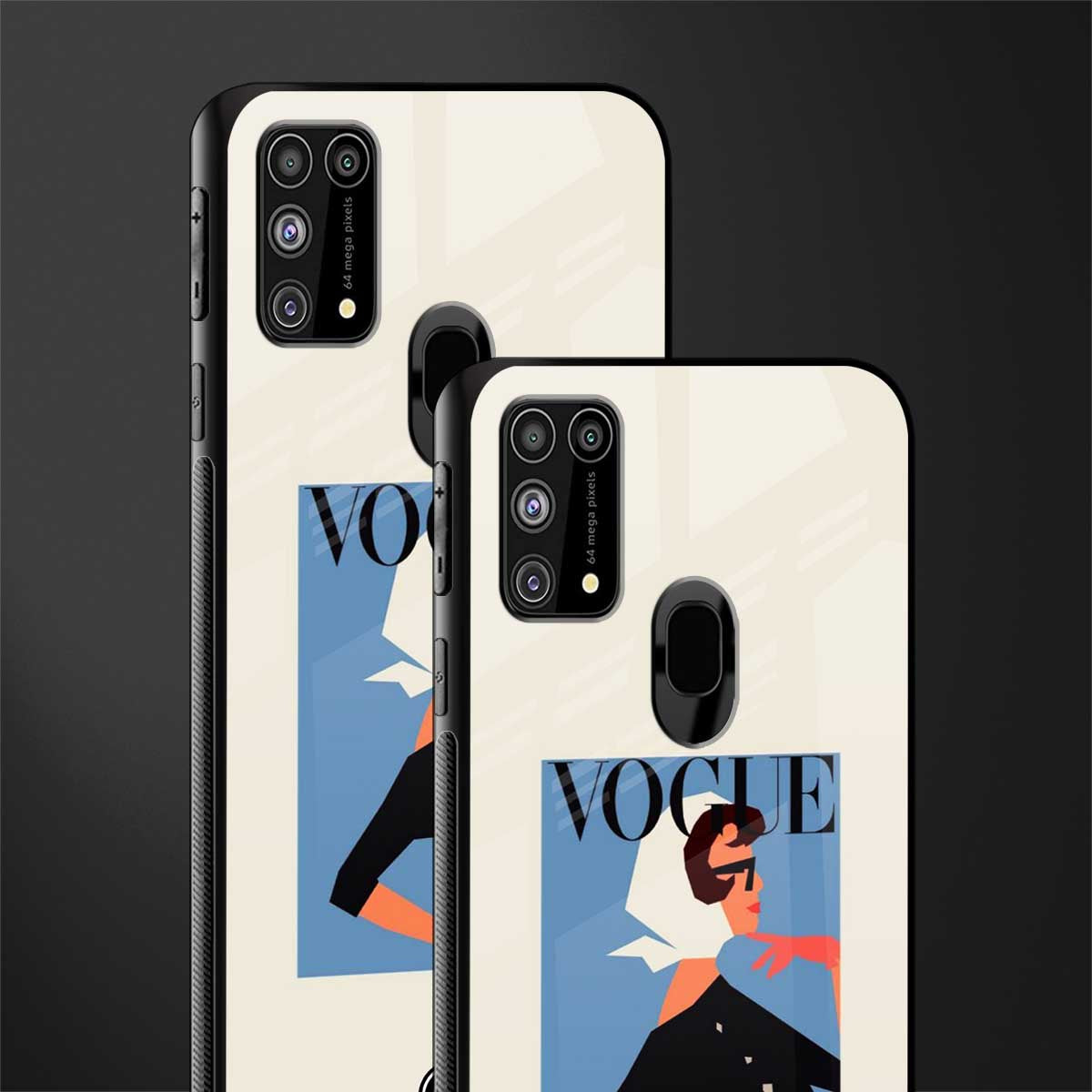 vogue lady glass case for samsung galaxy m31 image-2