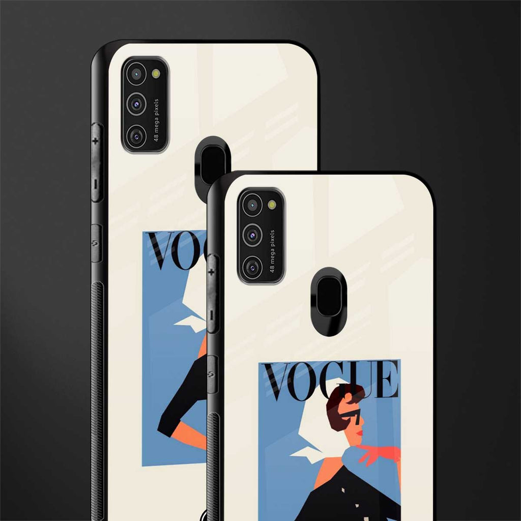 vogue lady glass case for samsung galaxy m30s image-2