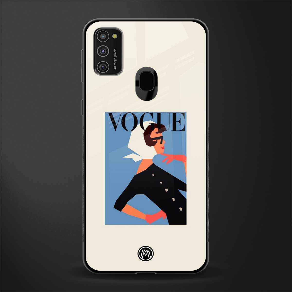 vogue lady glass case for samsung galaxy m21 image