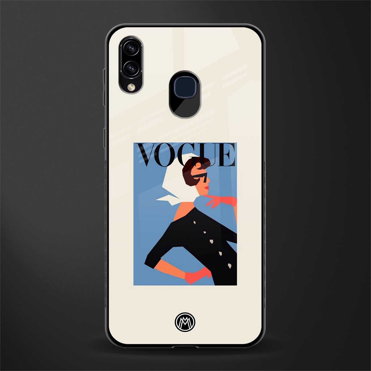 vogue lady glass case for samsung galaxy a20 image