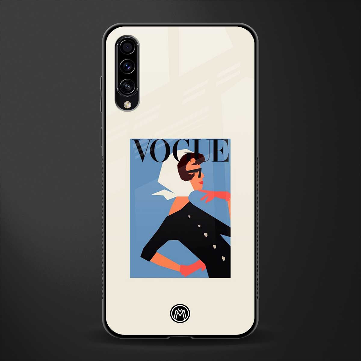 vogue lady glass case for samsung galaxy a70 image