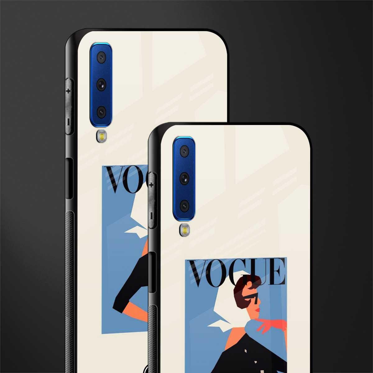 vogue lady glass case for samsung galaxy a7 2018 image-2