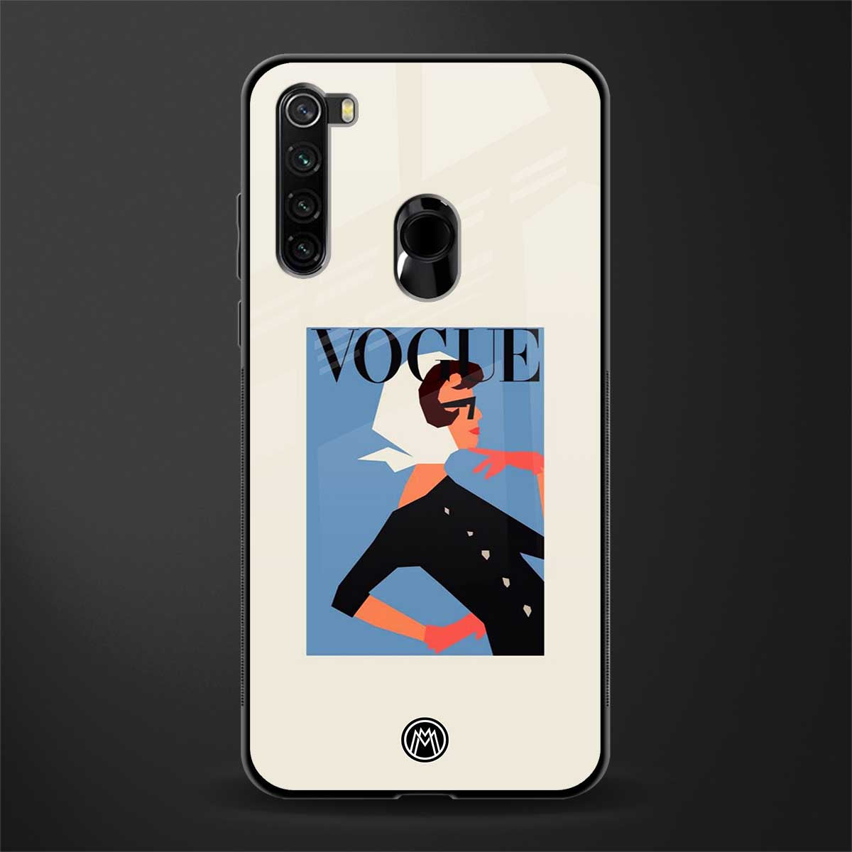 vogue lady glass case for redmi note 8 image