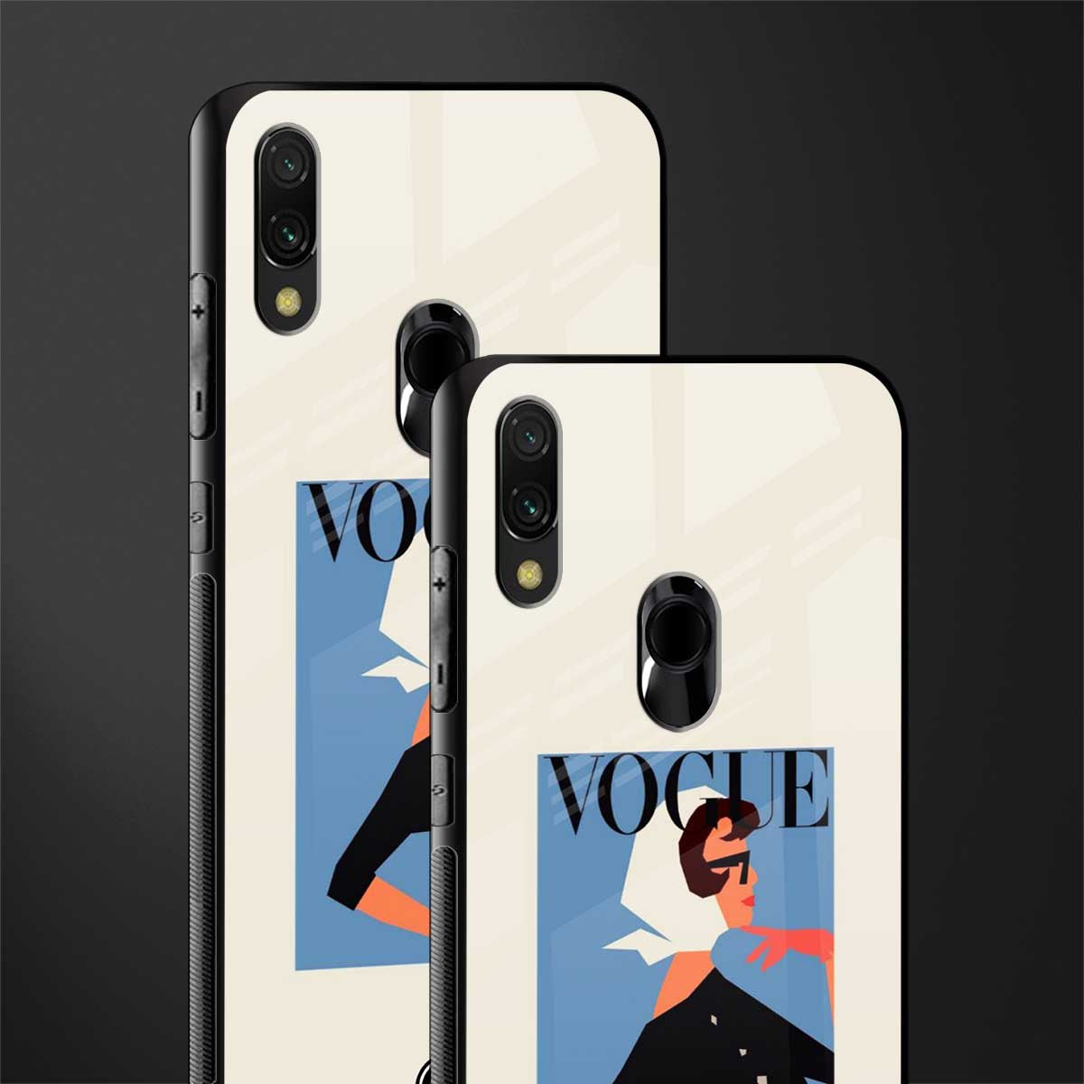 vogue lady glass case for redmi note 7 image-2