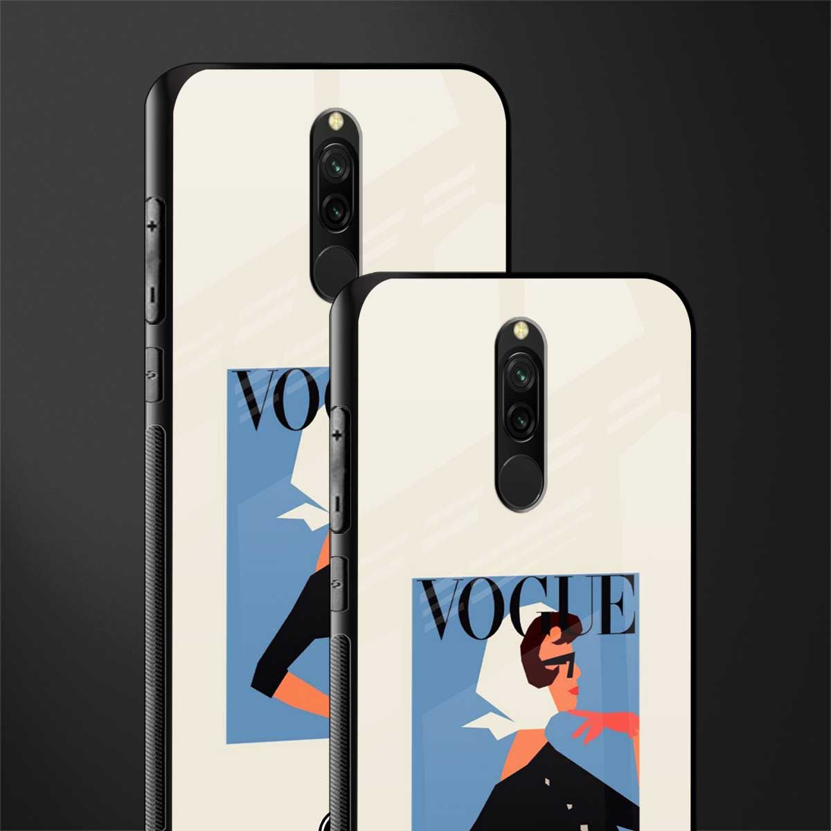 vogue lady glass case for redmi 8 image-2