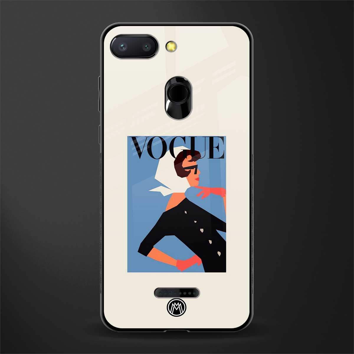 vogue lady glass case for redmi 6 image